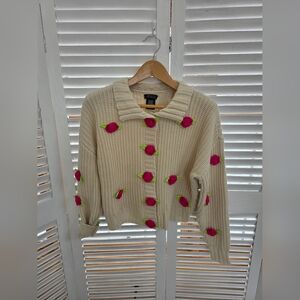 Sweet Society Knit Cardigan with Rosettes Size M